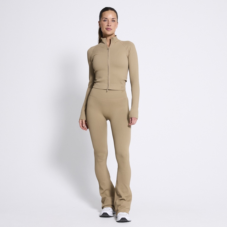 Flared training tights "Flare seamless" Beige